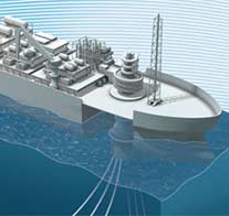Ilustrações técnicas Navio plataforma de petróleo