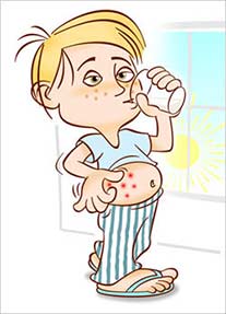 Intolerância à lactose: menino com alergia