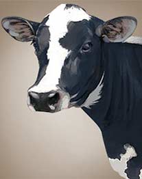 ilustração hiper-realista de vaca leiteira