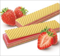 Ilustrações 3D para embalagem de produtos - Wafer Morango